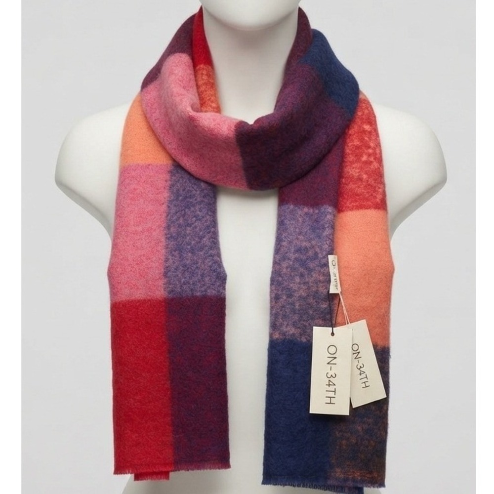 On 34th Bright Multi Colorblock Convertible Wrap Scarf NWT